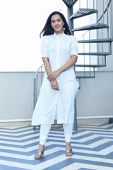 AAHELI AYRA SMOCKED-BUTTONED KURTA