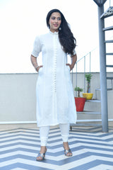 AAHELI AYRA SMOCKED-BUTTONED KURTA
